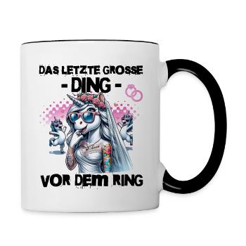 Enterrement de vie de garçon Mariée Enterrement de vie de jeune fille Grondement de femmes - Mug contrasté - blanc/noir - Droite