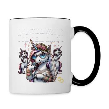 JGA Braut Junggesellinnenabschied Poltern Frauen - Tasse zweifarbig - Weiß/Schwarz - Rechts