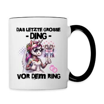 Enterrement de vie de garçon Mariée Enterrement de vie de jeune fille Grondement de femmes - Mug contrasté - blanc/noir - Droite