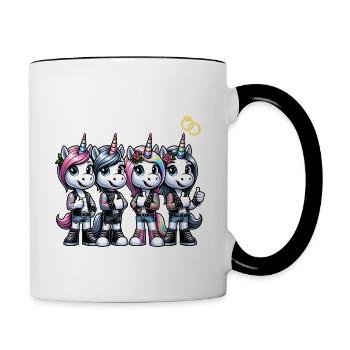 Enterrement de vie de garçon Mariée Enterrement de vie de jeune fille Grondement de femmes - Mug contrasté - blanc/noir - Droite