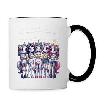 JGA Braut Junggesellinnenabschied Poltern Frauen - Tasse zweifarbig - Weiß/Schwarz - Rechts