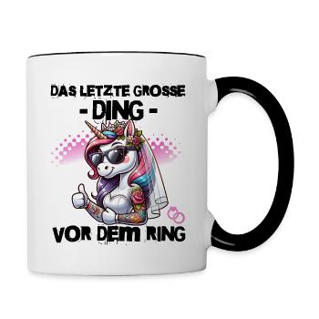 Enterrement de vie de garçon Mariée Enterrement de vie de jeune fille Grondement de femmes - Mug contrasté - blanc/noir - Droite