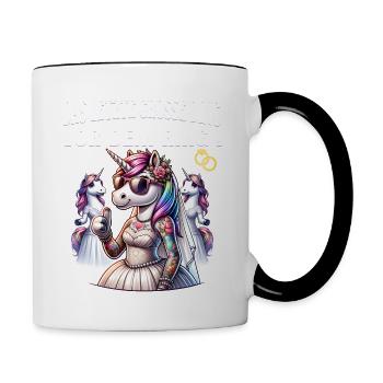 Enterrement de vie de garçon Mariée Enterrement de vie de jeune fille Grondement de femmes - Mug contrasté - blanc/noir - Droite