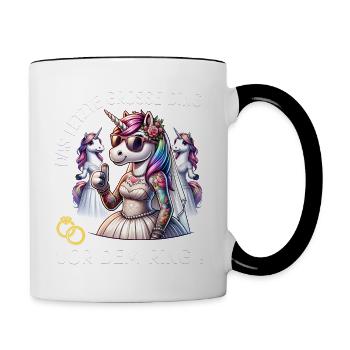 Enterrement de vie de garçon Mariée Enterrement de vie de jeune fille Grondement de femmes - Mug contrasté - blanc/noir - Droite