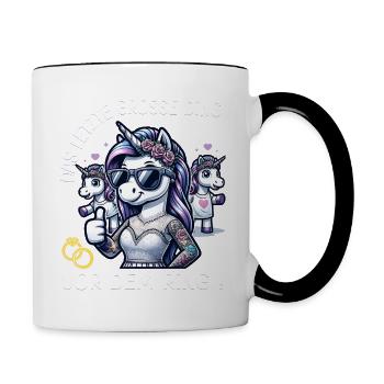 Enterrement de vie de garçon Mariée Enterrement de vie de jeune fille Grondement de femmes - Mug contrasté - blanc/noir - Droite