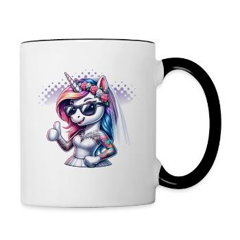 Enterrement de vie de garçon Mariée Enterrement de vie de jeune fille Grondement de femmes - Mug contrasté - blanc/noir - Droite