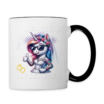 Enterrement de vie de garçon Mariée Enterrement de vie de jeune fille Grondement de femmes - Mug contrasté - blanc/noir - Droite