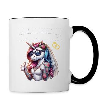 Enterrement de vie de garçon Mariée Enterrement de vie de jeune fille Grondement de femmes - Mug contrasté - blanc/noir - Droite