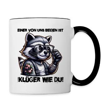 Funny One of us is smarter than you - Contrasting Mug - white/black - Right