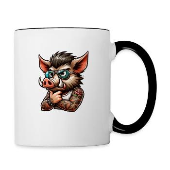 Funny One of us is smarter than you - Contrasting Mug - white/black - Right