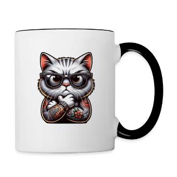 Funny One of us is smarter than you - Contrasting Mug - white/black - Right