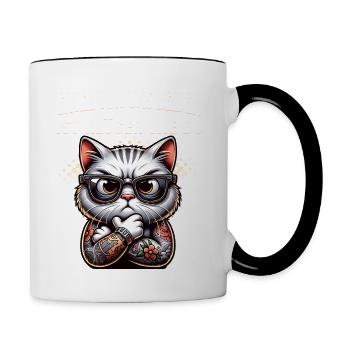 Lustiger Einer von uns beiden ist klüger als du - Tasse zweifarbig - Weiß/Schwarz - Rechts