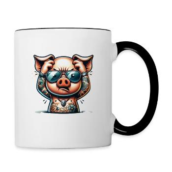 Funny One of us is smarter than you - Contrasting Mug - white/black - Right