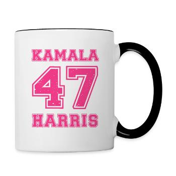 Kamala Harris, 47e présidente des États-Unis - Mug contrasté - blanc/noir - Droite