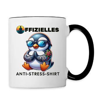 Méditation & Yoga Officiel Anti Stress - Mug contrasté - blanc/noir - Droite