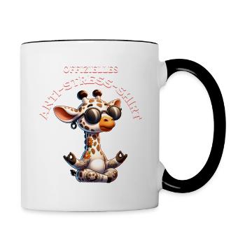 Méditation & Yoga Officiel Anti Stress - Mug contrasté - blanc/noir - Droite