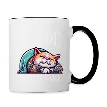 I'm tired so the round has to sleep in the square - Contrasting Mug - white/black - Right