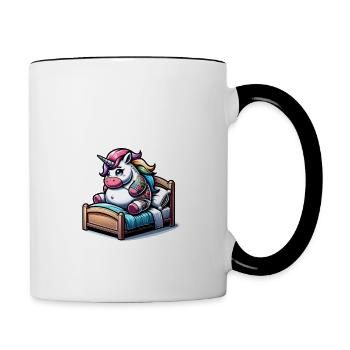 I'm tired so the round has to sleep in the square - Contrasting Mug - white/black - Right