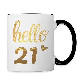 Hello 21 Gold - Contrasting Mug - white/black - Right
