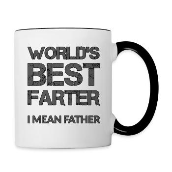 WORLD'S BEST FARTHER I MEAN FATHER – Bester Pupser - Contrasting Mug - white/black - Right