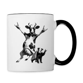 Festival de musique Rock Kuh Rock n Roll - Mug contrasté - blanc/noir - Droite