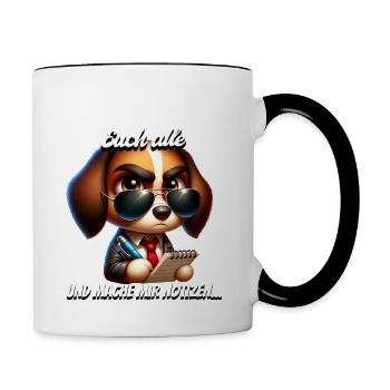 Je vous surveille tous et je prends des notes - Mug contrasté - blanc/noir - Droite