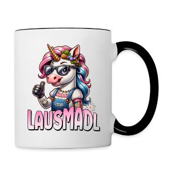 Tracht Damen Outfit Dirndl Ersatz Lausmadl - Contrasting Mug - white/black - Right