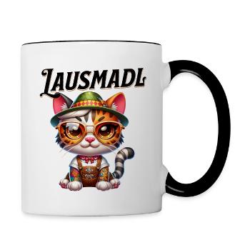 Tracht Damen Outfit Dirndl Ersatz Lausmadl - Contrasting Mug - white/black - Right