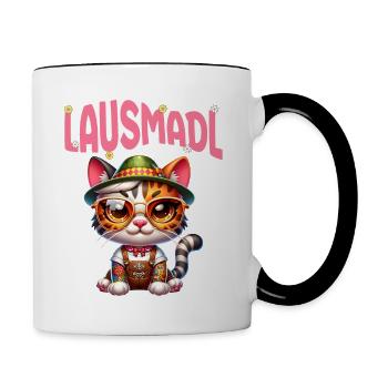Tracht Damen Outfit Dirndl Ersatz Lausmadl - Contrasting Mug - white/black - Right