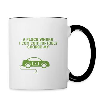 Home I Can Charge My Phone And My Car Electric Veh - Tasse zweifarbig - Weiß/Schwarz - Rechts