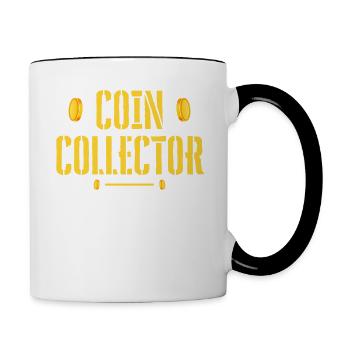 Coin Collector Funny Grade Currency Message - Contrasting Mug - white/black - Right