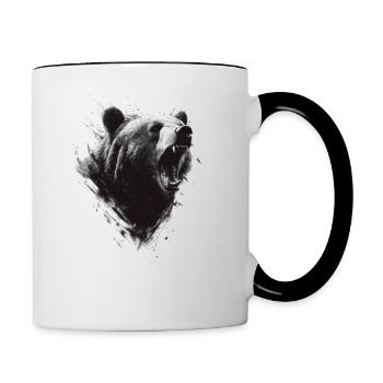 Roaring Bear Black White - Contrasting Mug - white/black - Right