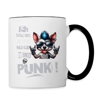 I don't care - Schmeiss alles hin werd Punk Punkrock - Contrasting Mug - white/black - Right