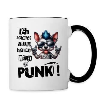 I don't care - Schmeiss alles hin werd Punk Punkrock - Contrasting Mug - white/black - Right
