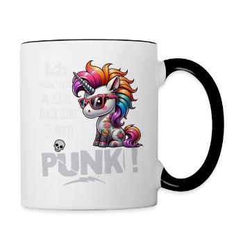 I don't care - Schmeiss alles hin werd Punk Punkrock - Contrasting Mug - white/black - Right