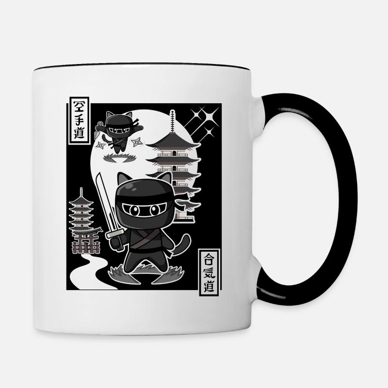 Ninja Cat - Contrasting Mug - white/black