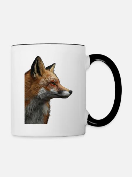 Roter Fuchs - Tasse zweifarbig - Weiß/Schwarz