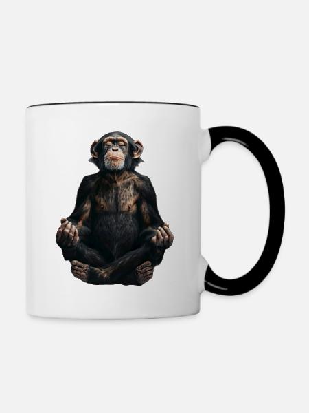 Schimpanse - Tasse zweifarbig - Weiß/Schwarz