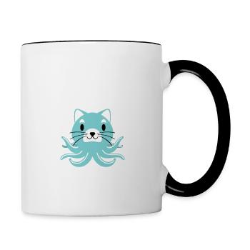 Funny Cat Pun - Contrasting Mug - white/black - Right