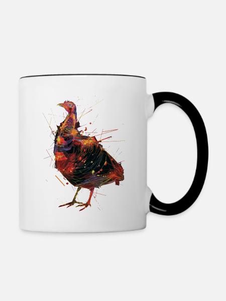 Truthahn - Tasse zweifarbig - Weiß/Schwarz