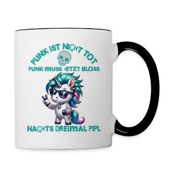 Festival Fun Je suis vieux mais le punk n’est pas mort - Mug contrasté - blanc/noir - Droite