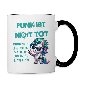 Festival Fun Je suis vieux mais le punk n’est pas mort - Mug contrasté - blanc/noir - Droite