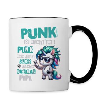 Festival Fun Je suis vieux mais le punk n’est pas mort - Mug contrasté - blanc/noir - Droite