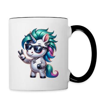 Festival Fun Je suis vieux mais le punk n’est pas mort - Mug contrasté - blanc/noir - Droite