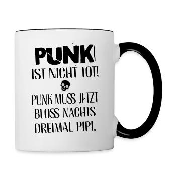 Festival Fun Je suis vieux mais le punk n’est pas mort - Mug contrasté - blanc/noir - Droite