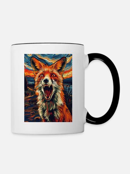Fuchs - Tasse zweifarbig - Weiß/Schwarz