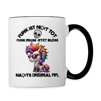 Punk Rock - I'm old but punk is not dead - Contrasting Mug - white/black - Right