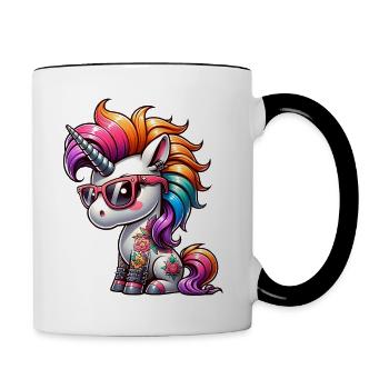 Punk Rock - I'm old but punk is not dead - Contrasting Mug - white/black - Right
