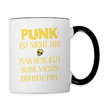 Punk Rock - Ich bin alt aber Punk ist nicht tot - Tasse zweifarbig - Weiß/Schwarz - Rechts