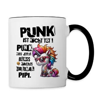 Punk Rock - I'm old but punk is not dead - Contrasting Mug - white/black - Right